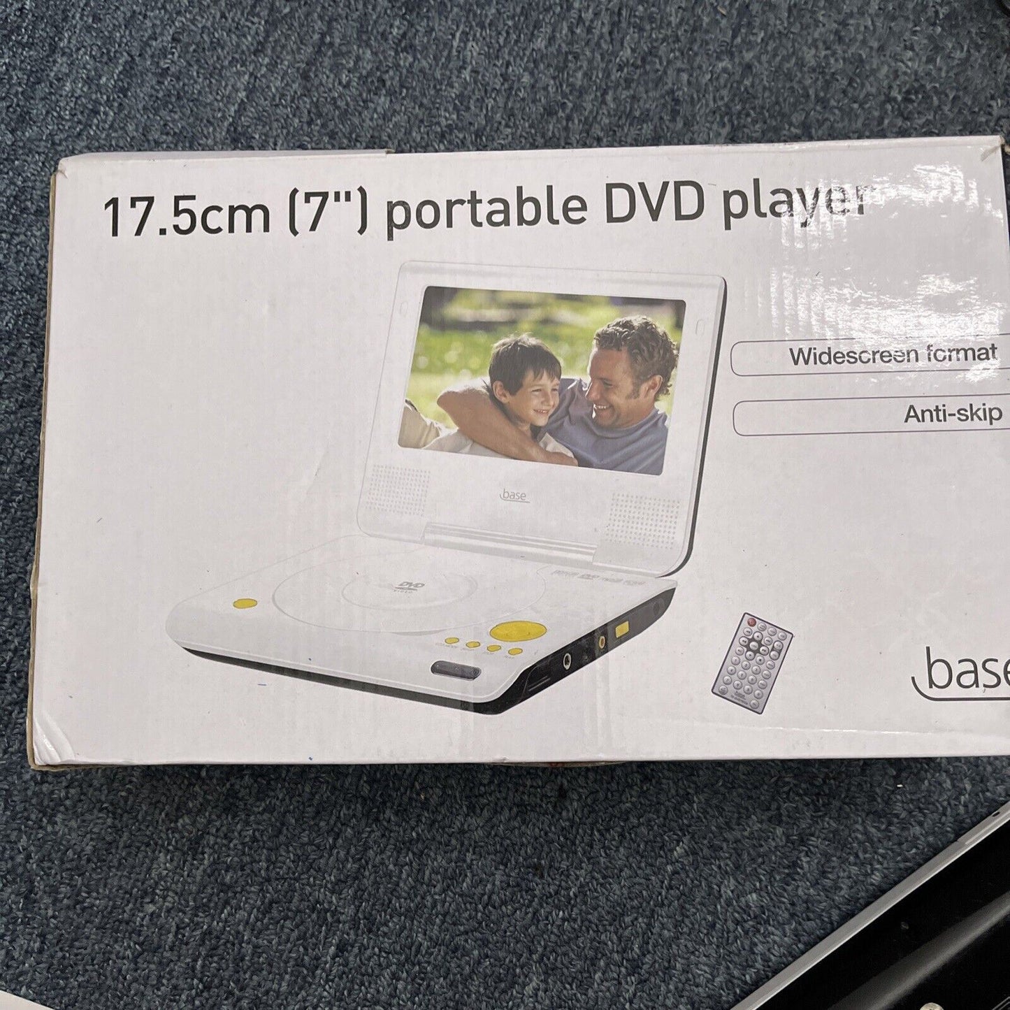 Base 17.5cm 7" Portable DVD Player with Car Charger & AC Adapter