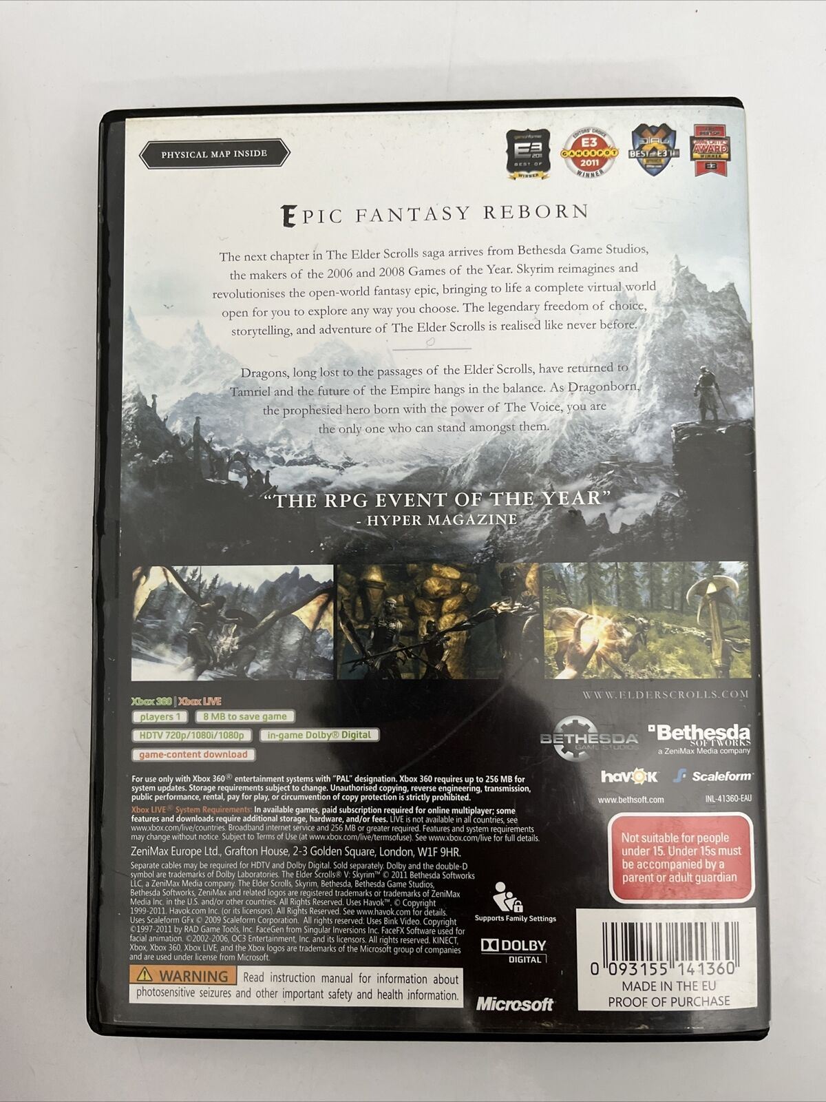 Elder Scrolls V: Skyrim - Microsoft Xbox 360 PAL Game