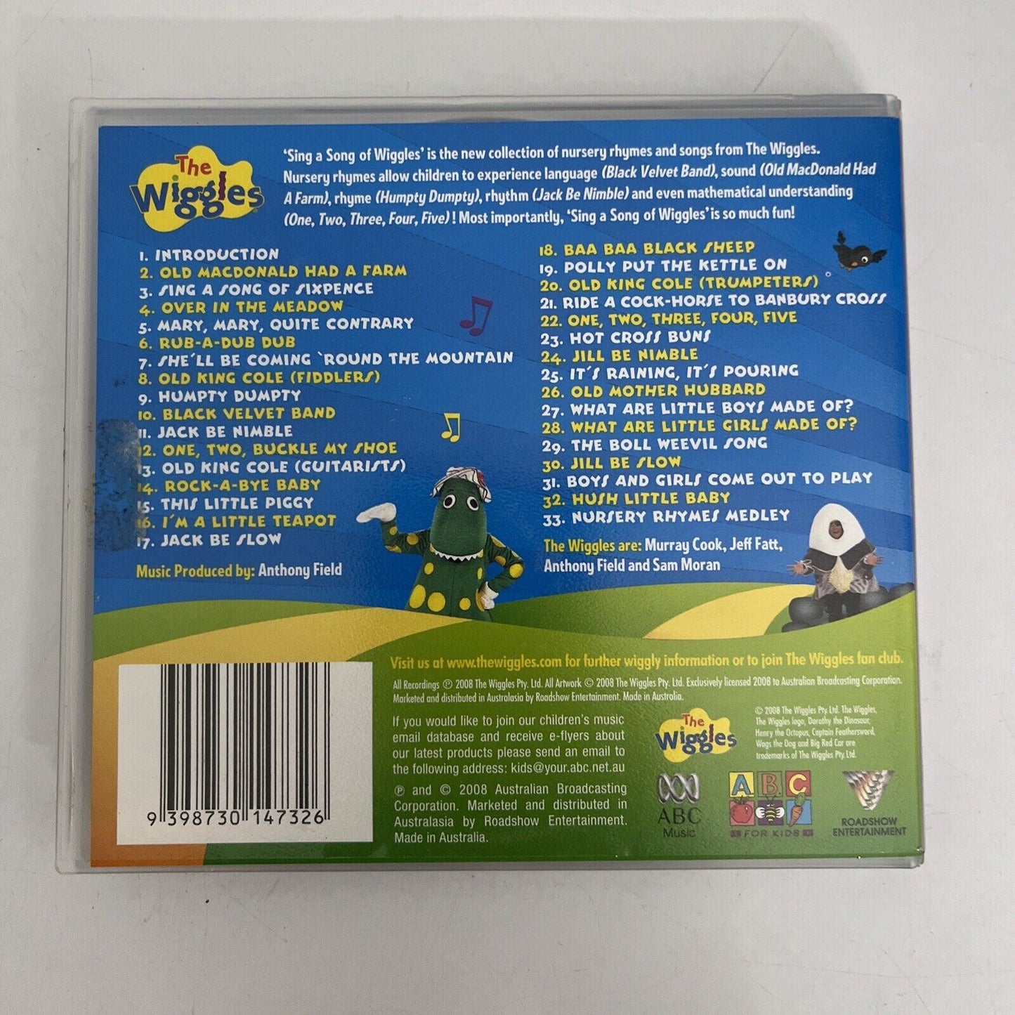 The Wiggles – Sing A Song Of Wiggles (CD, 2008) Album ABC for Kids