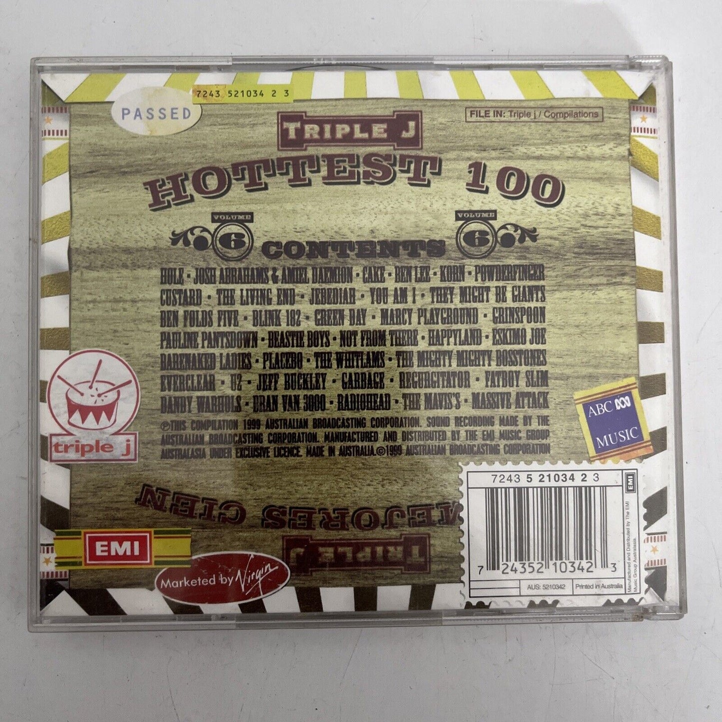 Triple J Hottest 100 Volume 6 (CD, 2-Disc) 1999 Album