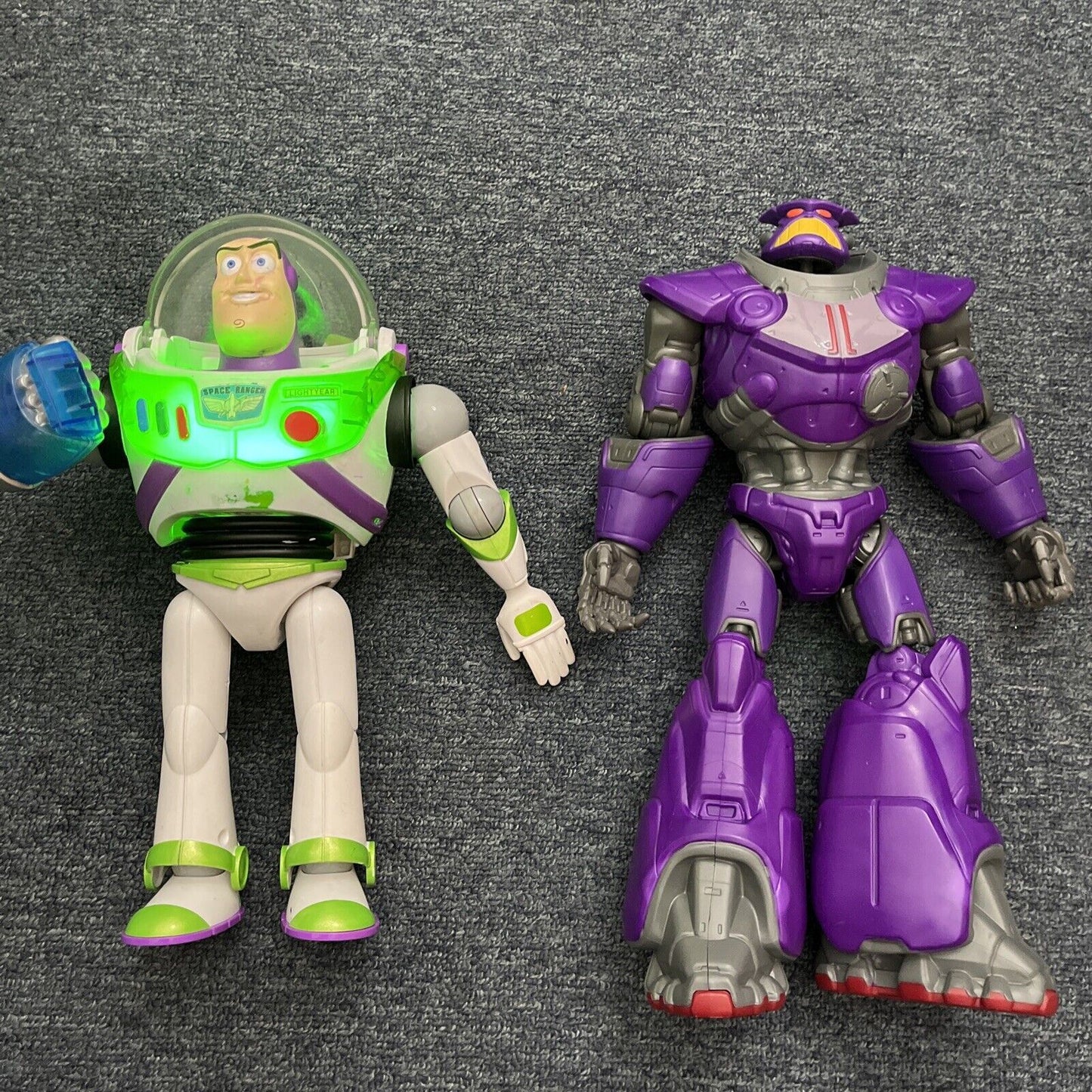 Toy Story Zurg 13" 2021 Figure and Buzz Lightyear 12" Lights Sounds Figure 2012