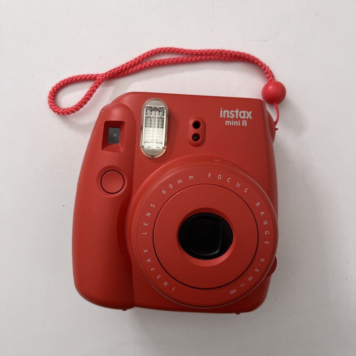 Fujifilm instax Mini 8 Polaroid Camera Red - Working But Missing Battery Lid