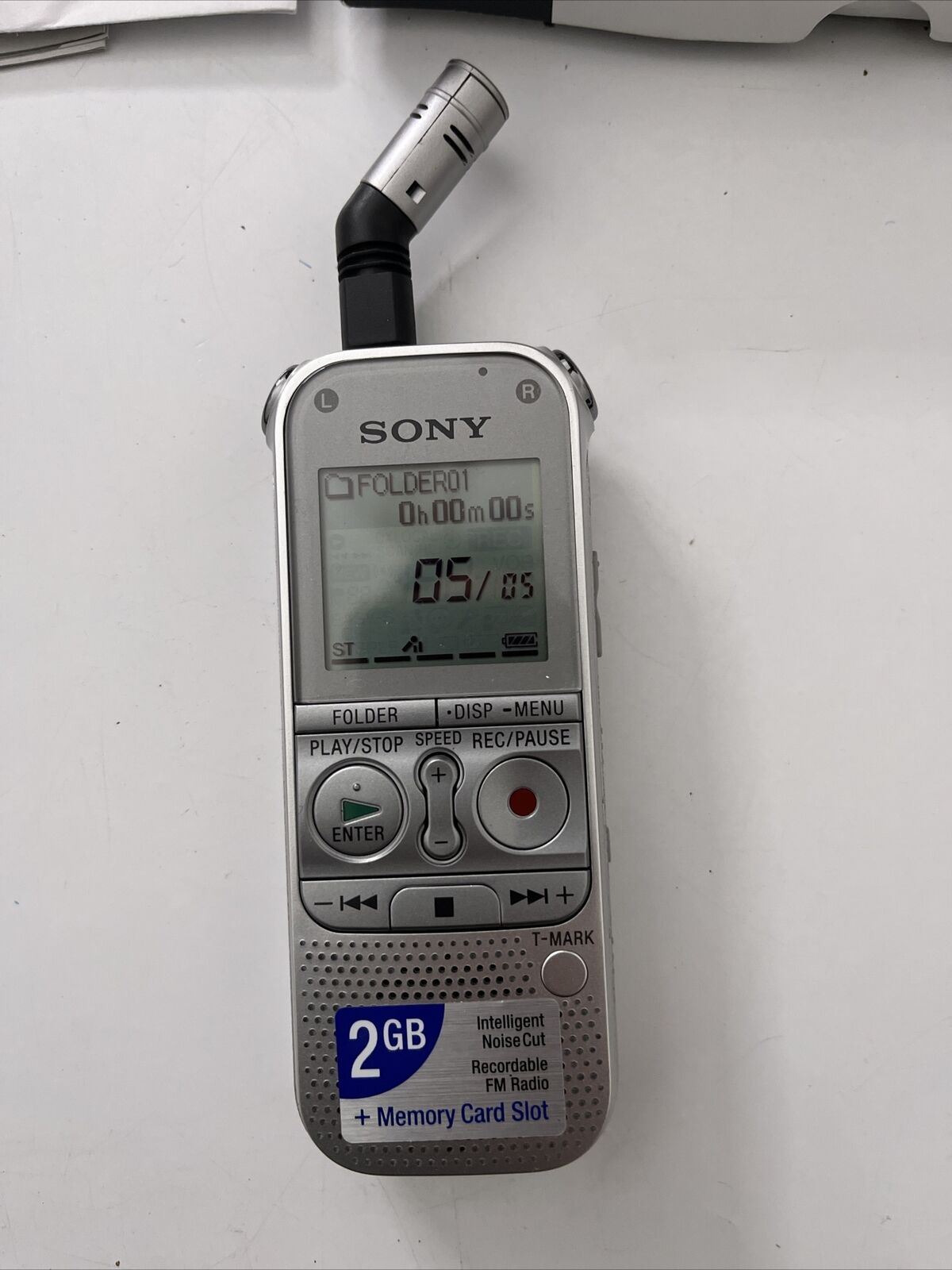 Sony ICD-AX412F Stereo IC Voice Recorder 2GB Portable with Condenser M ...