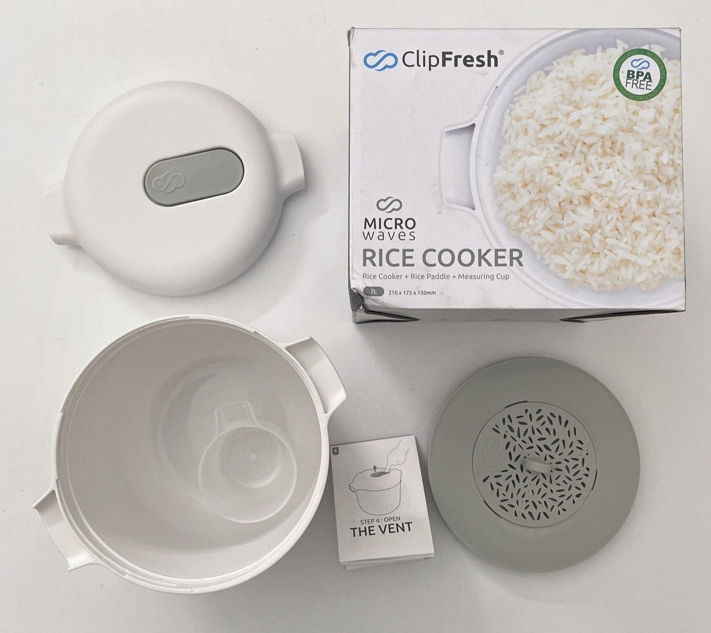 ClipFresh Microwave Rice Cooker 2L BPA free