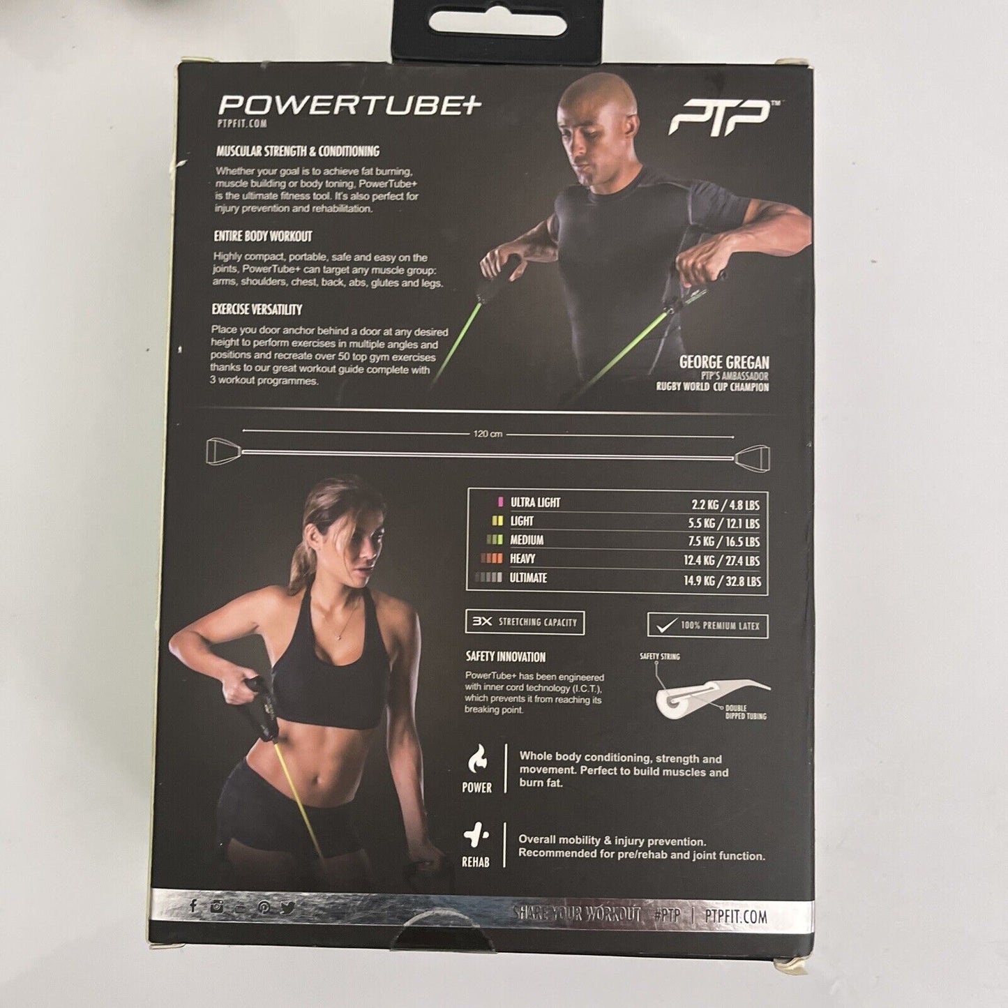 PTP Powertube+ w Handles & Door Anchor Medium NEW