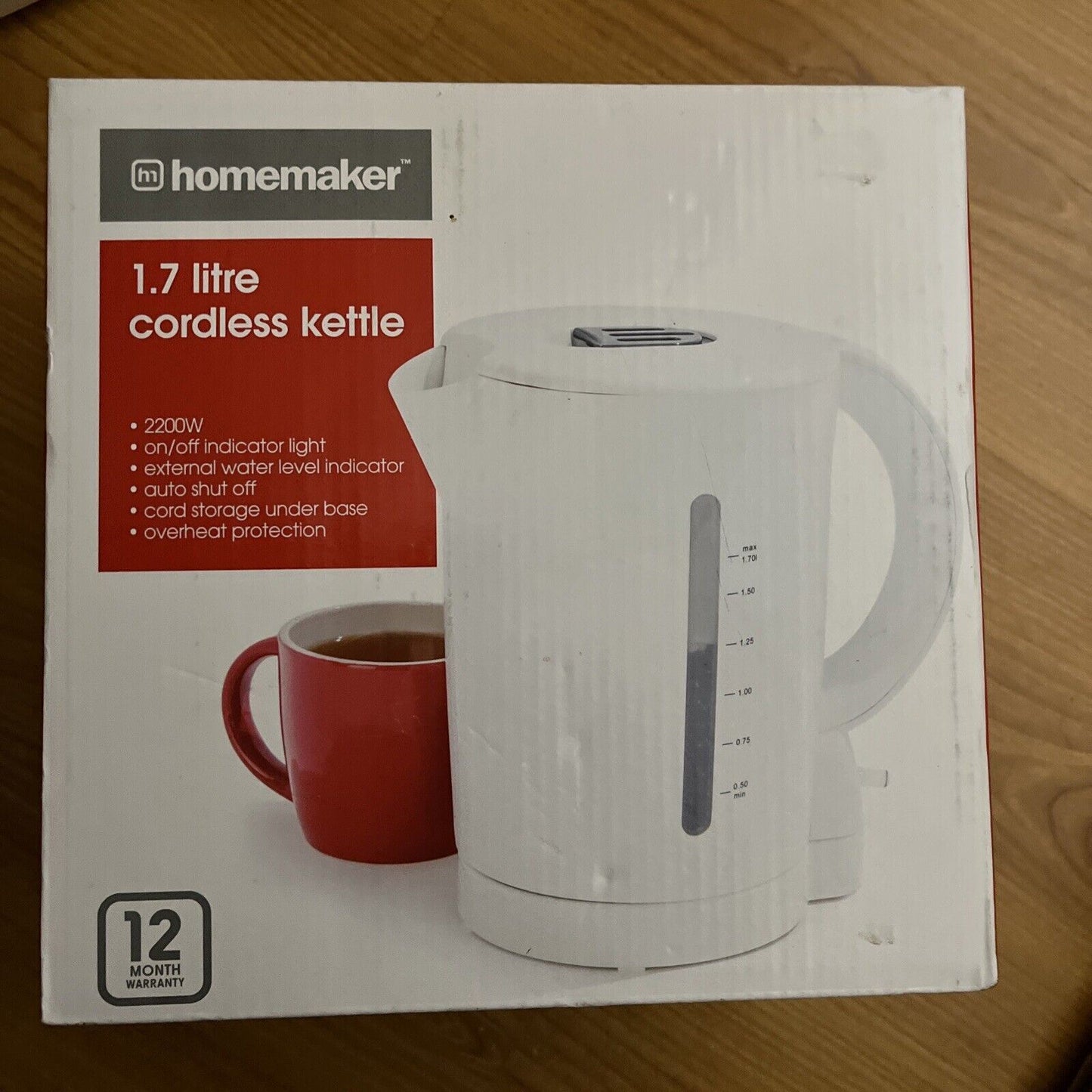 Homemaker 1.7 litre Cordless Kettle NEW