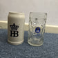 2x Genuine Hofbrauhaus HB Beer Mugs Stein 1L Ceramic and Glass