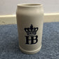 2x Genuine Hofbrauhaus HB Beer Mugs Stein 1L Ceramic and Glass