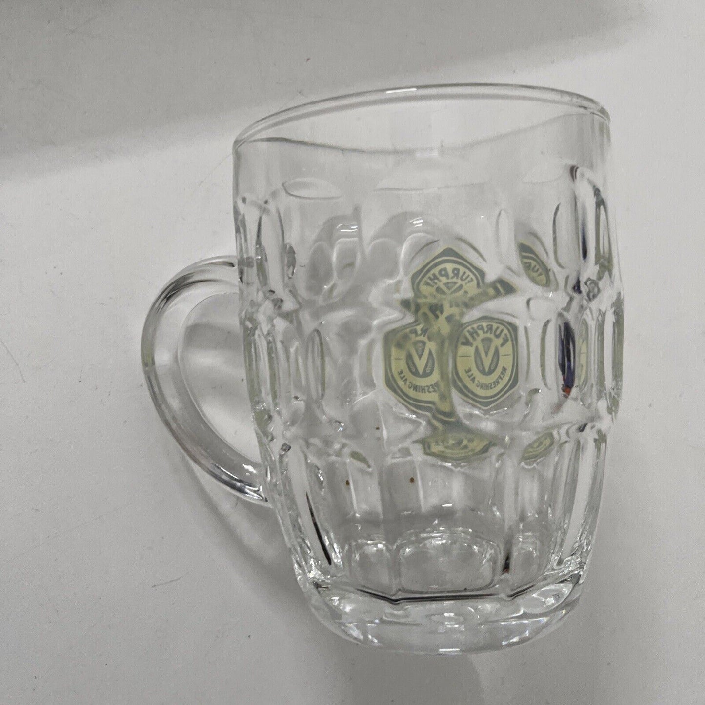 Furphy Refreshing Ale Heavy Dimpled Glass 570ml Pint Beer Mug