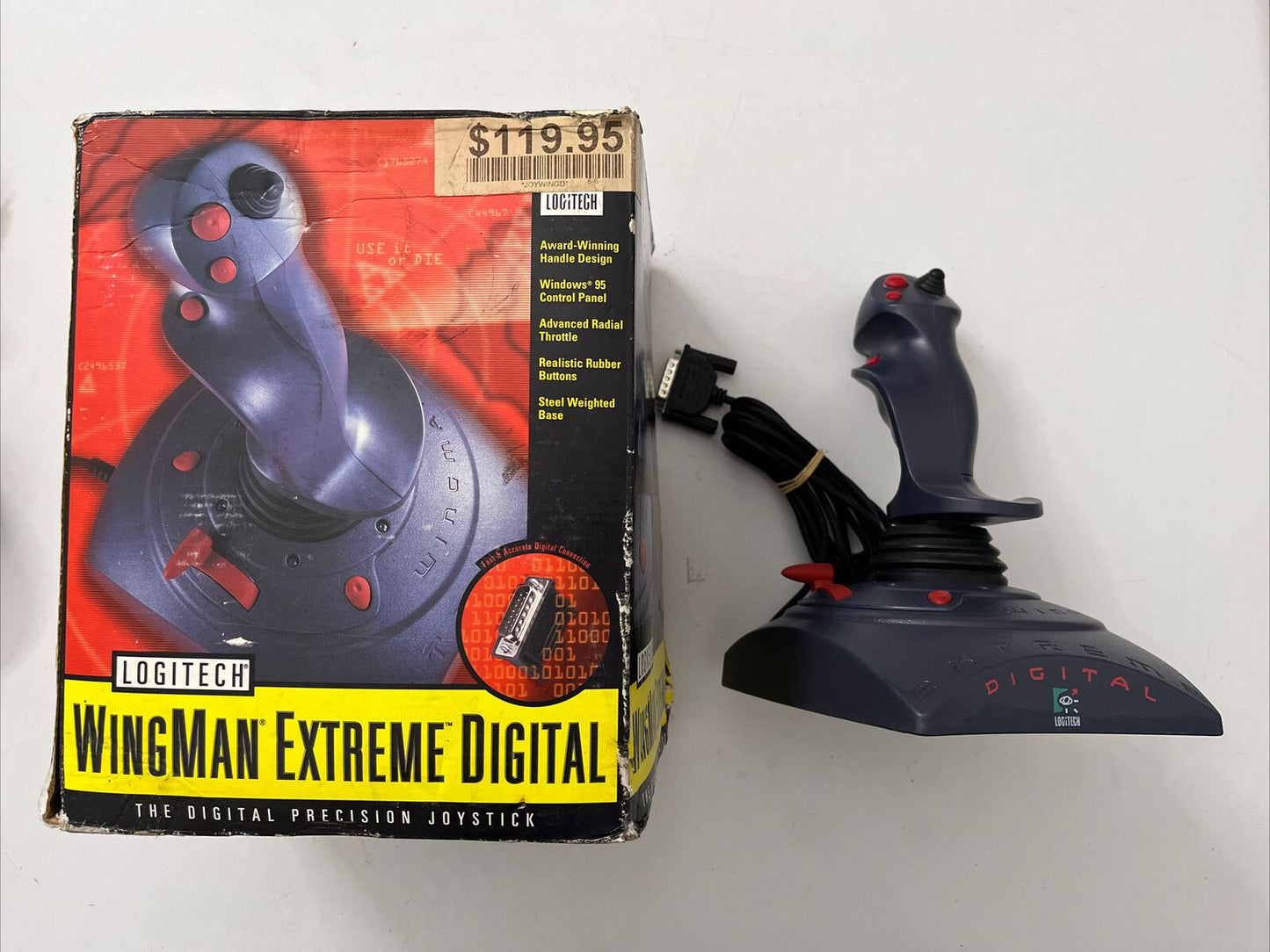 Retro Logitech Wingman Extreme Digital Precision Joystick IBM PC Game Port