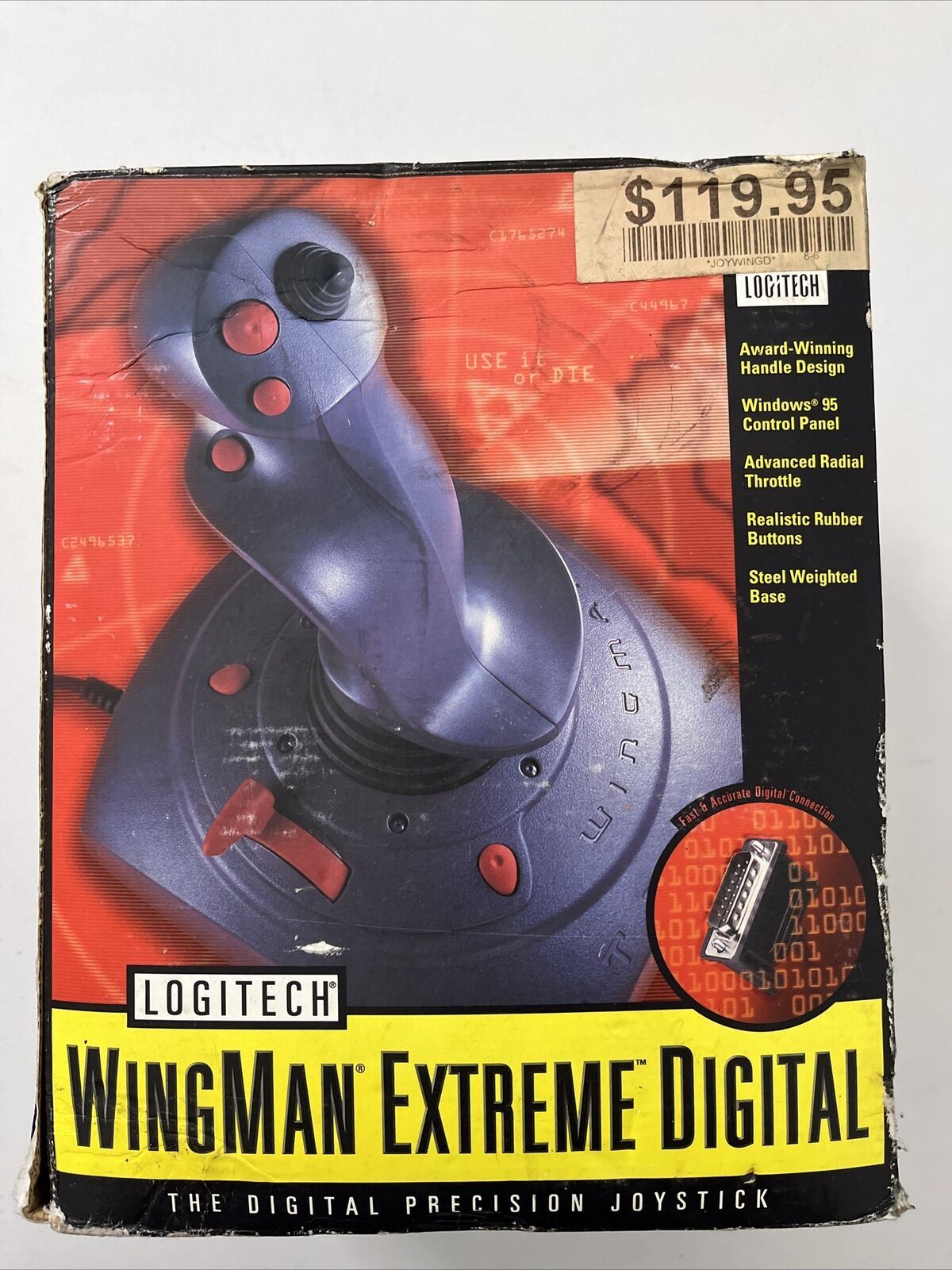 Retro Logitech Wingman Extreme Digital Precision Joystick IBM PC Game Port