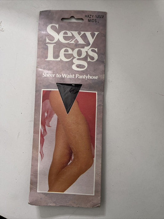 SEXY LEGS Pantyhose - Hazy Navy Mids Sheer To Waist Pantyhose  NEW