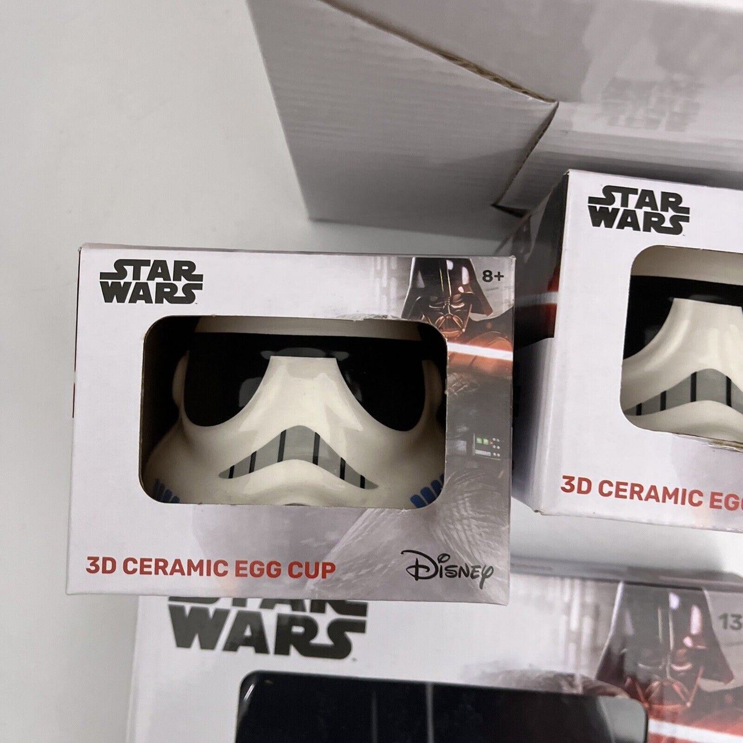 NEW Star Wars 3D Storm Trooper Mug, 2x Egg Cup & Darth Vader Ceramic Dish