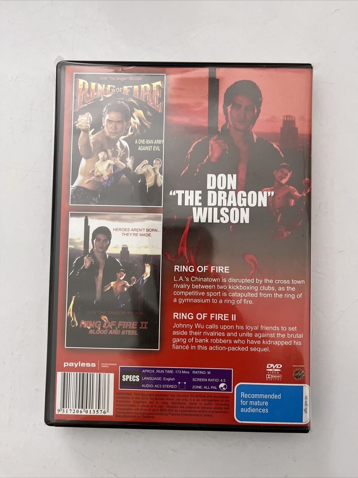 Ring of Fire 1 & 2 (DVD, 1991) Don Wilson, Maria Ford. Kickboxing Film NEW