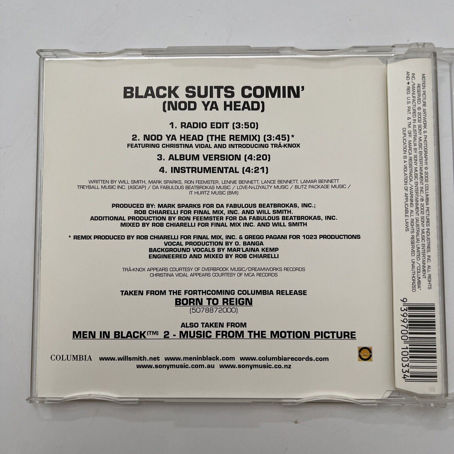 MIB II Will Smith - Black Suits Comin' (Nod Ya Head) CD 2002 Single