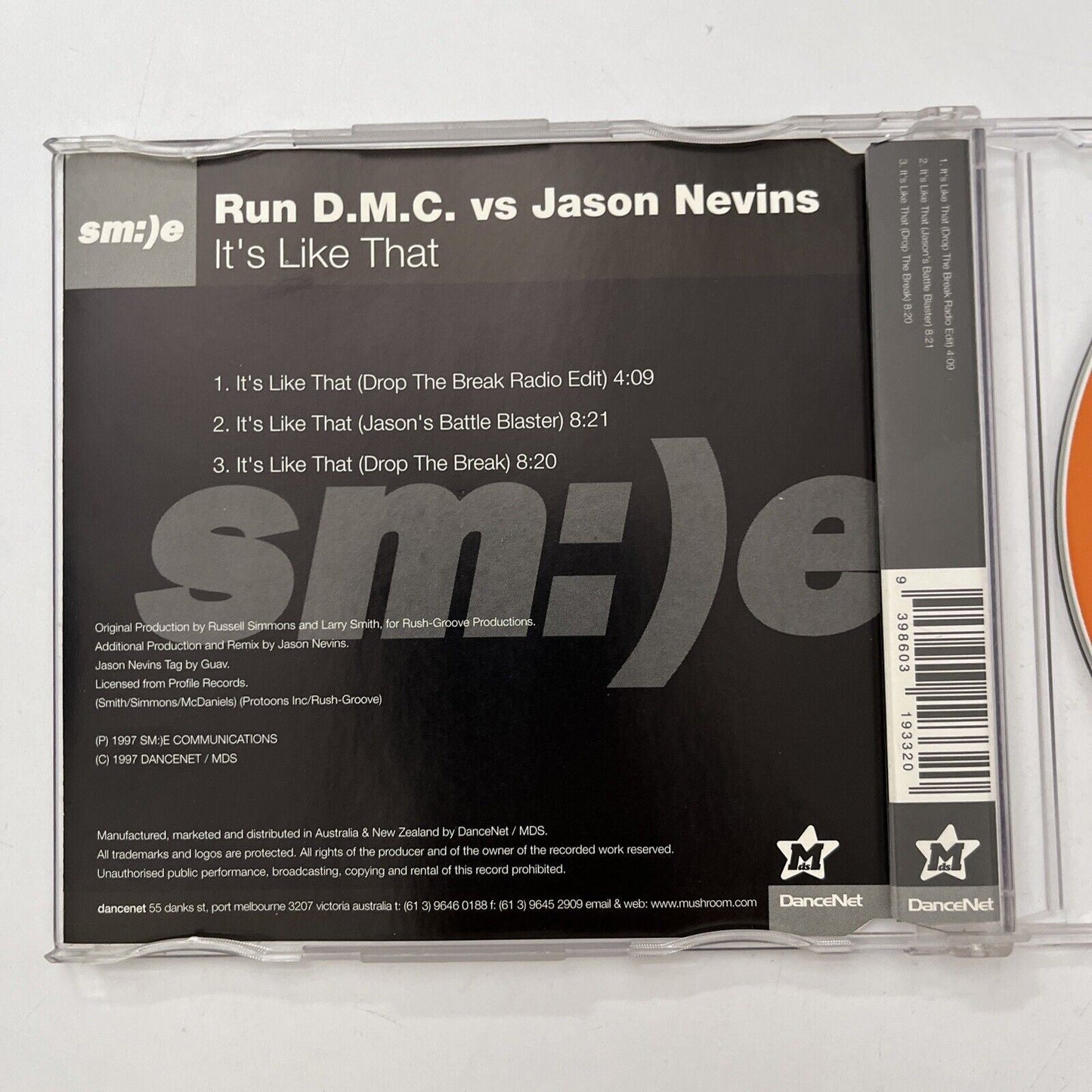 Run-D.M.C Vs Jason Nevins It's Like That (CD, 1997) Single