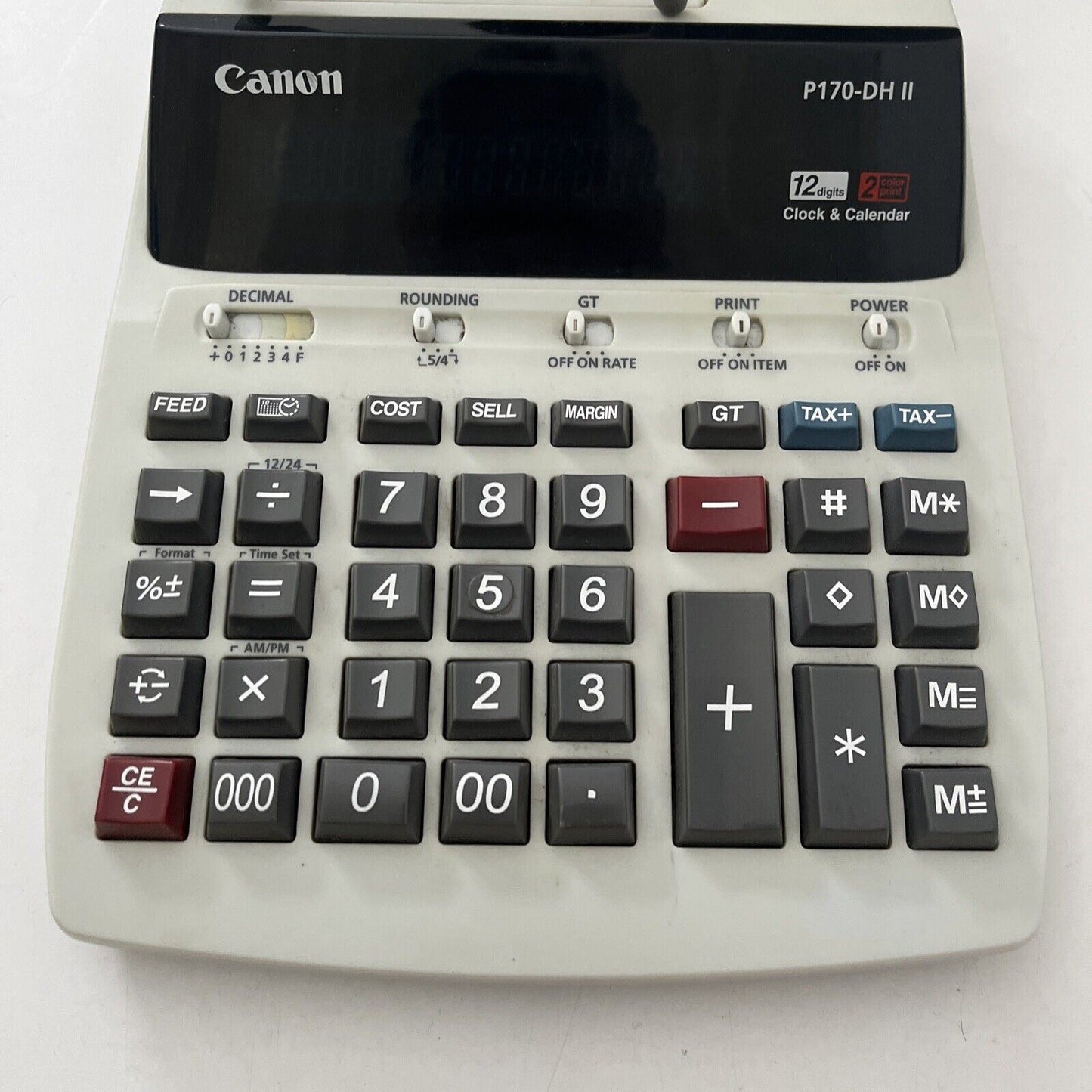 Canon P170-DH II Printer Calculator 12 Digit, Clock & Calendar