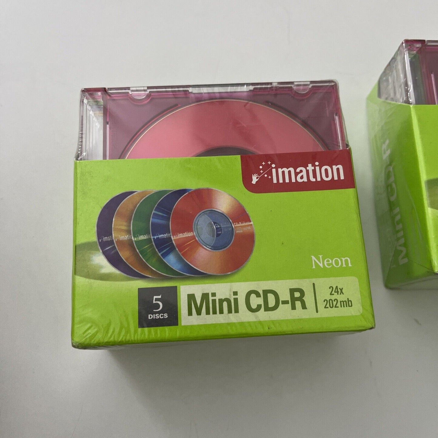 NEW 10x Imation Mini CD-R 8cm/80mm 185MB/21min Neon Colours