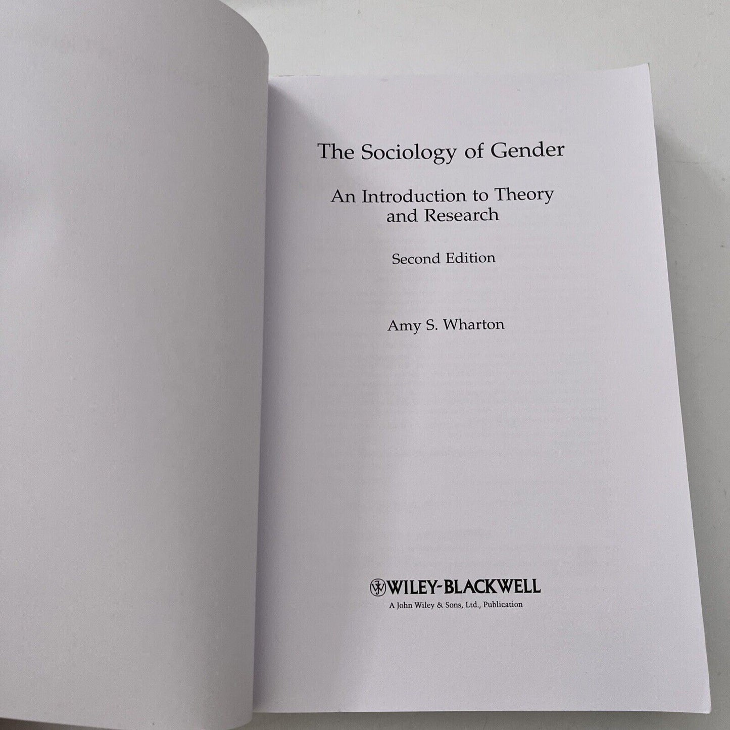 The Sociology of Gender: An Introduction to Theory and Research by Amy Wharton