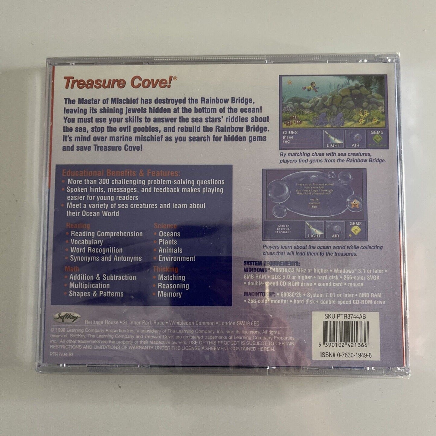 Treasure Cove - PC CD-ROM 1999 Windows Educational Game