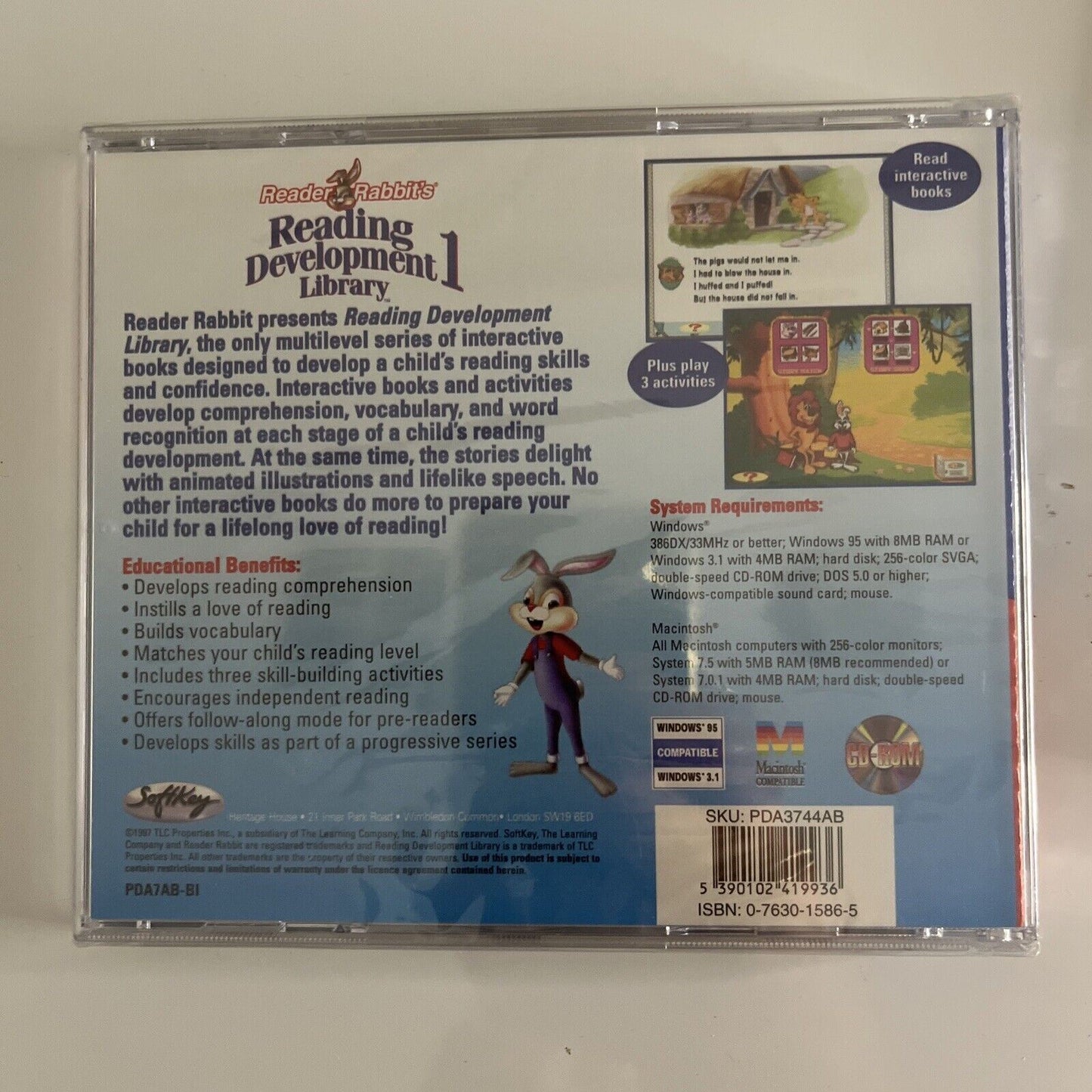 *New Sealed* Reader Rabbits Reading Development Library 1 & 2 PC Windows