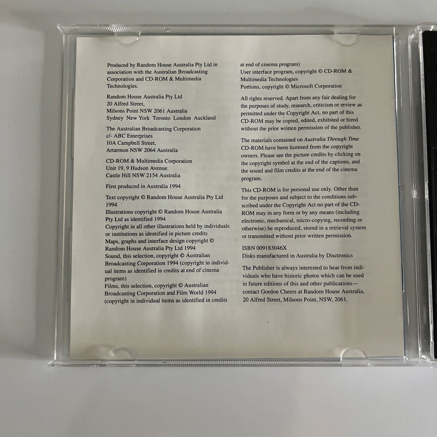 Australia Through Time PC CD-ROM Windows ABC 1998