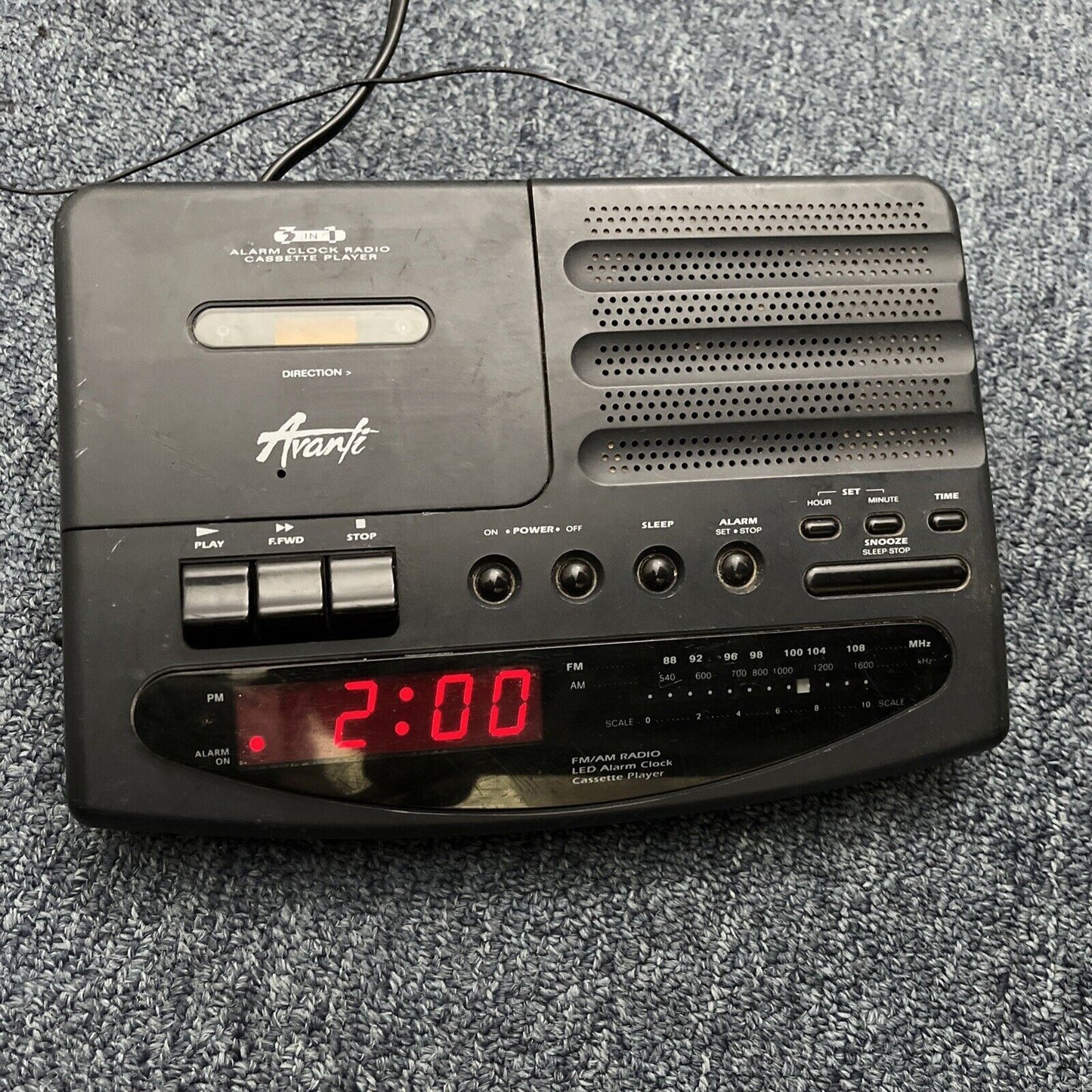 Avante CR-650 Cassette Alarm Clock Radio *Requires Belt Replacement