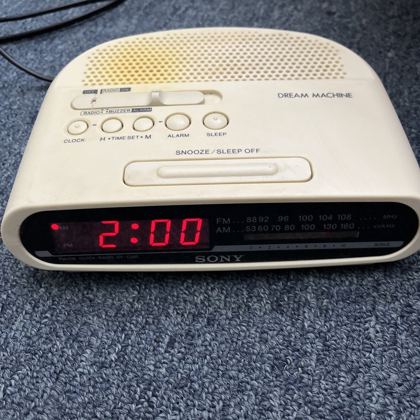 Vintage Sony Dream Machine Alarm Clock Radio ICF-C290