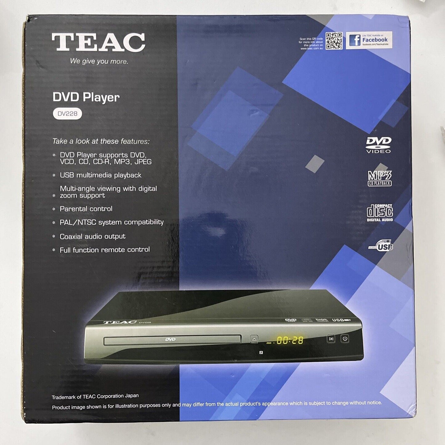 NEW Teac DVD Player DV228 PAL/NTSC Playback with Remote