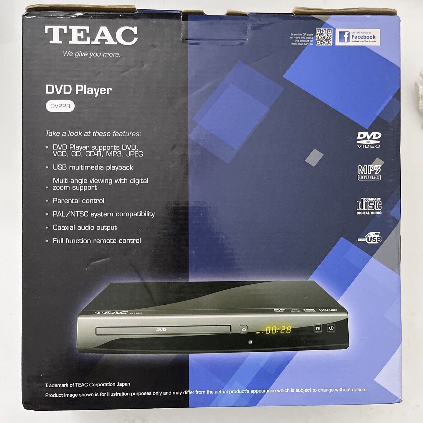 NEW Teac DVD Player DV228 PAL/NTSC Playback with Remote