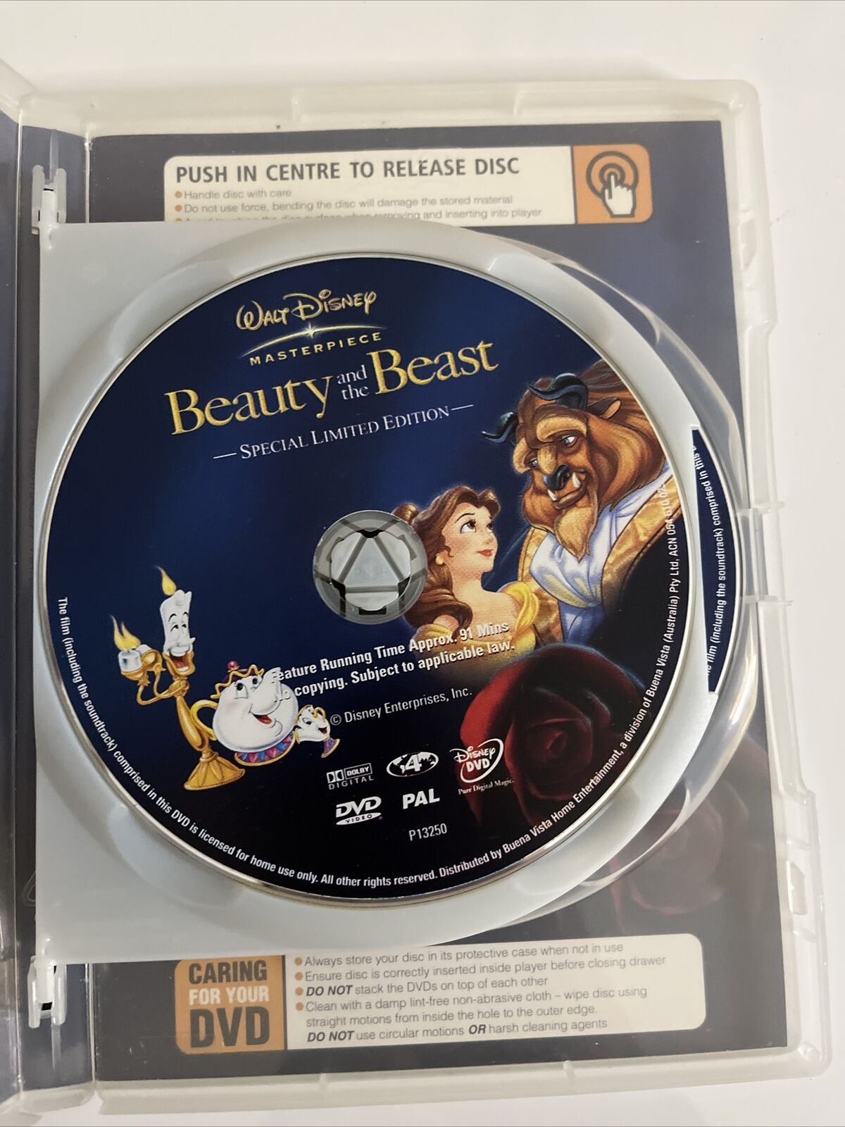 Beauty And The Beast - Special Limited Ed (DVD, 1991) Disney Animated Region 4