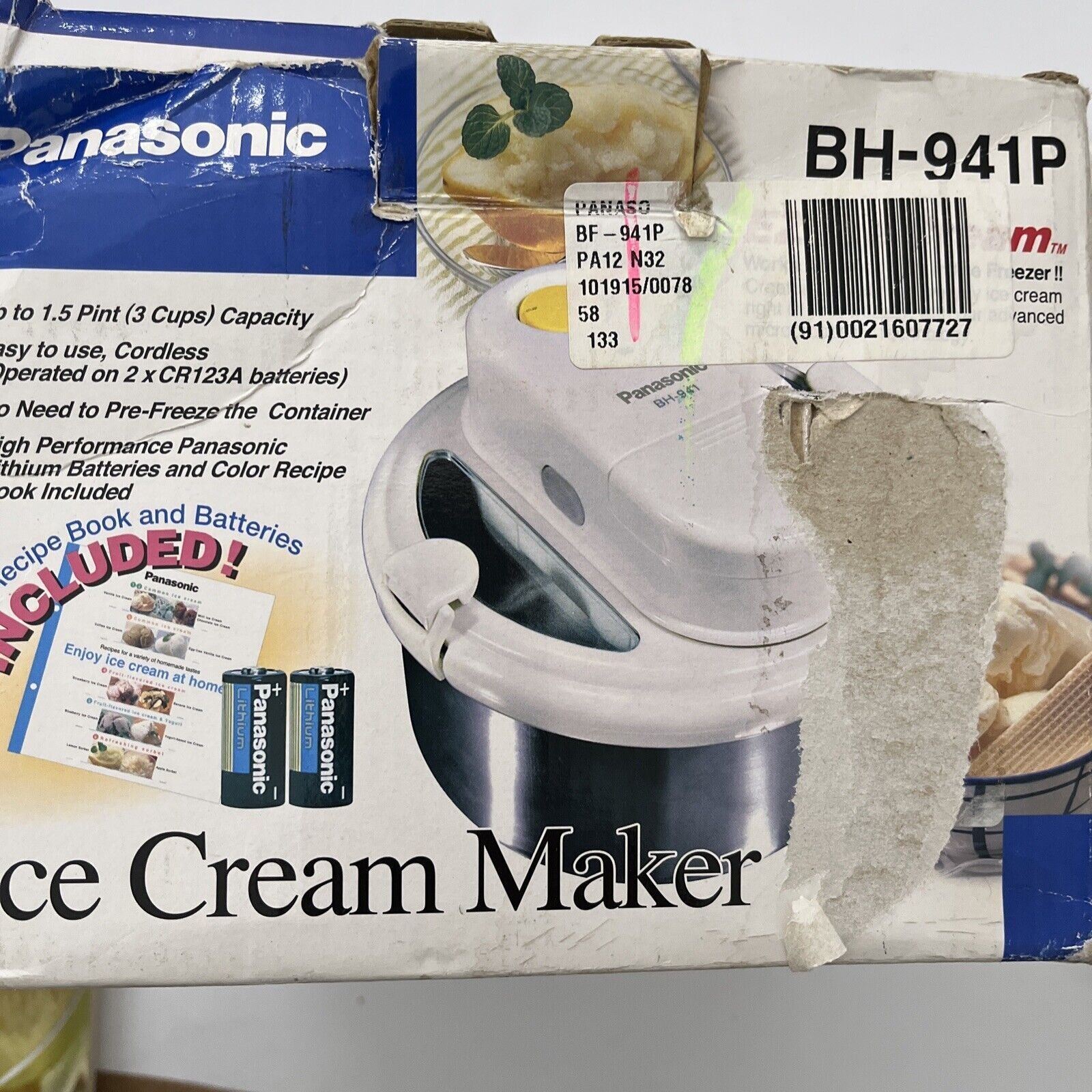 Panasonic Ice Cream Maker Cordless BH 941P Retro Unit