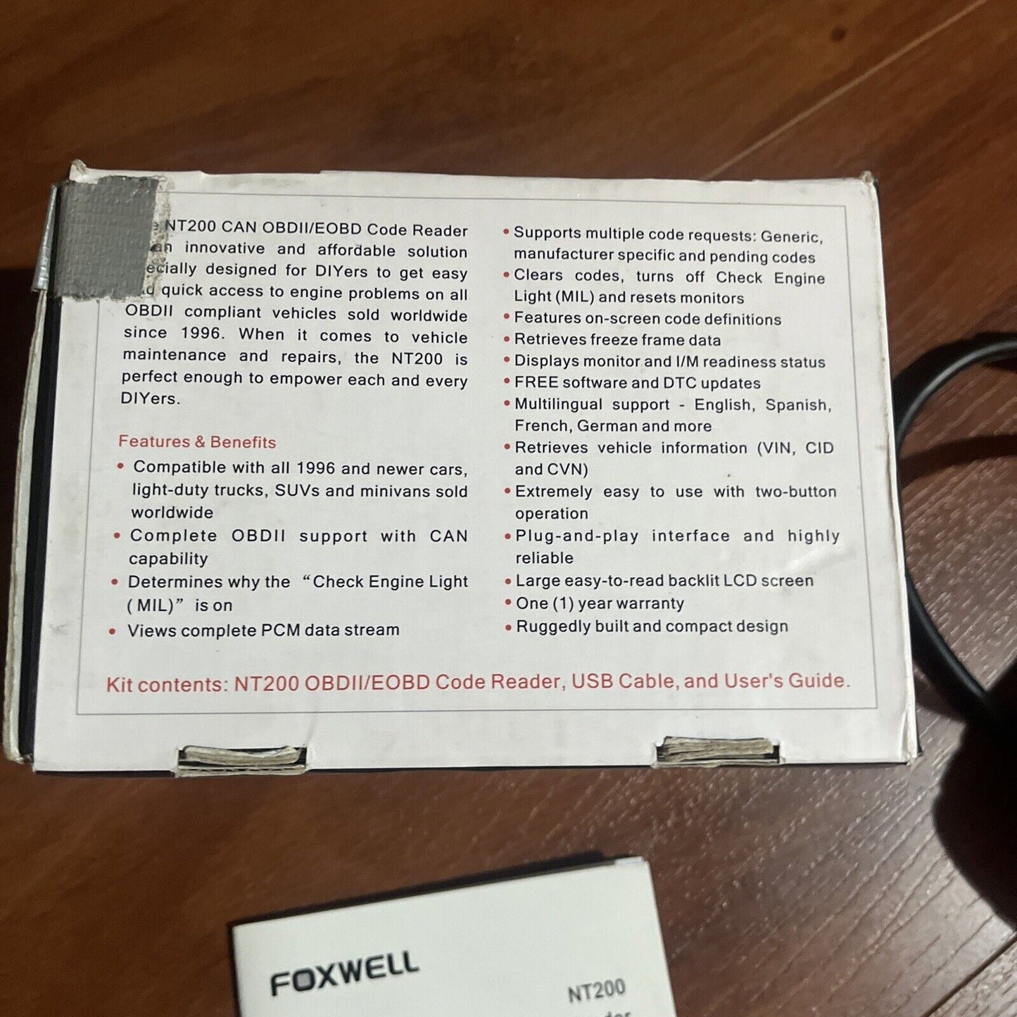 Foxwell OBDII/EOBD Code Reader NT200