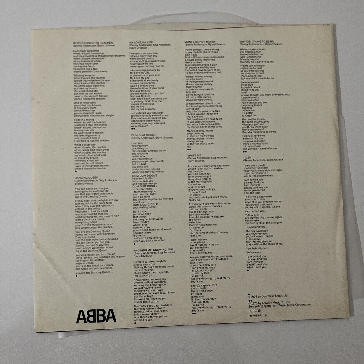 ABBA Arrival Vinyl Record 1976