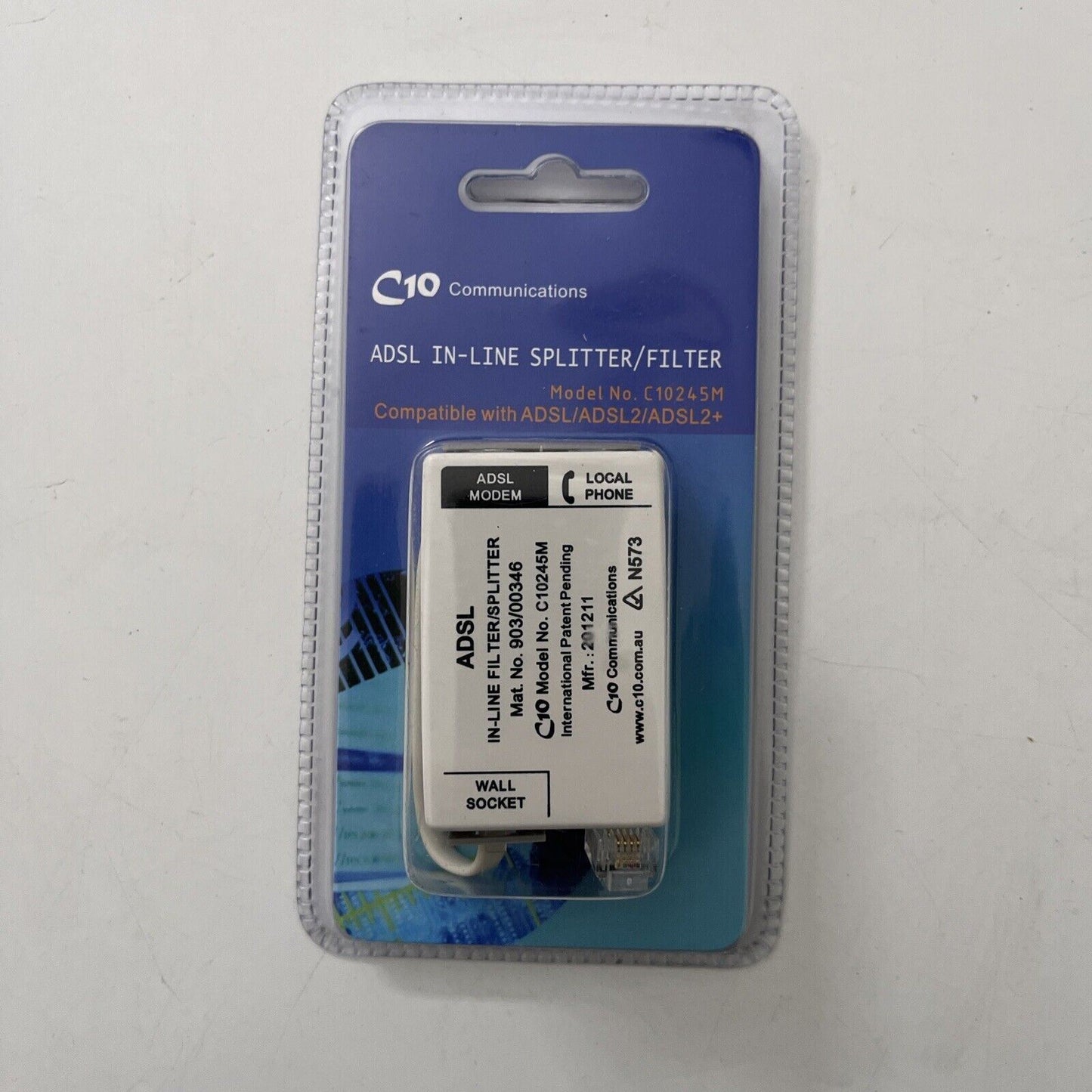 C10 Communications ADSL inline Splitter Filter