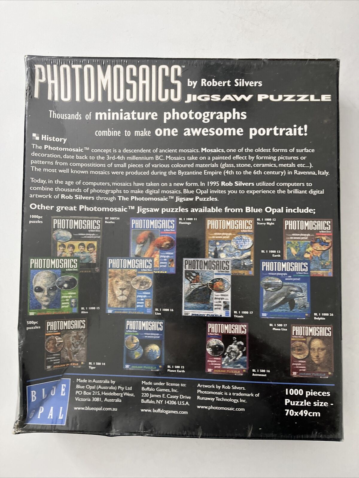 *New Sealed* Grey Wolf 1000 Jigsaw Puzzle Piec  Photomosaics By Robert Silvers