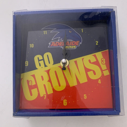 AFL Adelaide Crows Mini Glass Desk Clock New