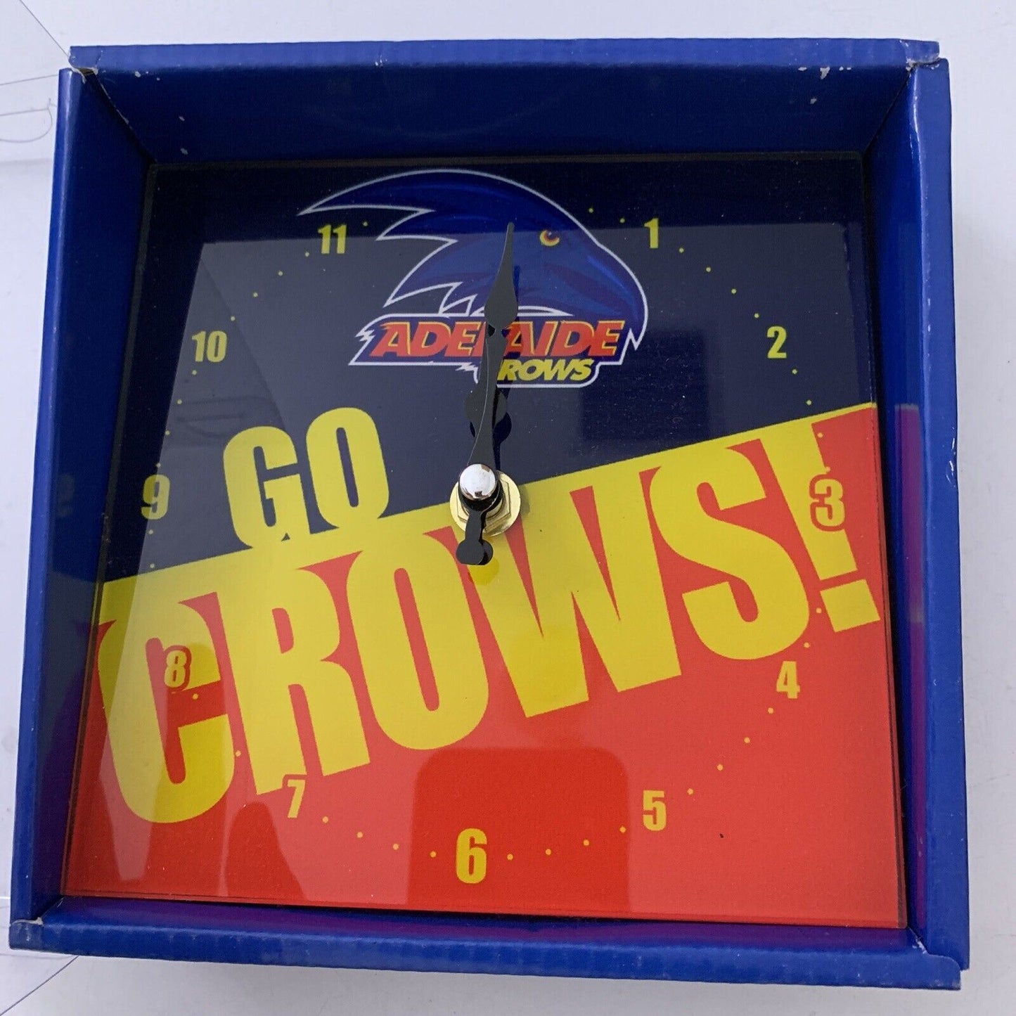 AFL Adelaide Crows Mini Glass Desk Clock New