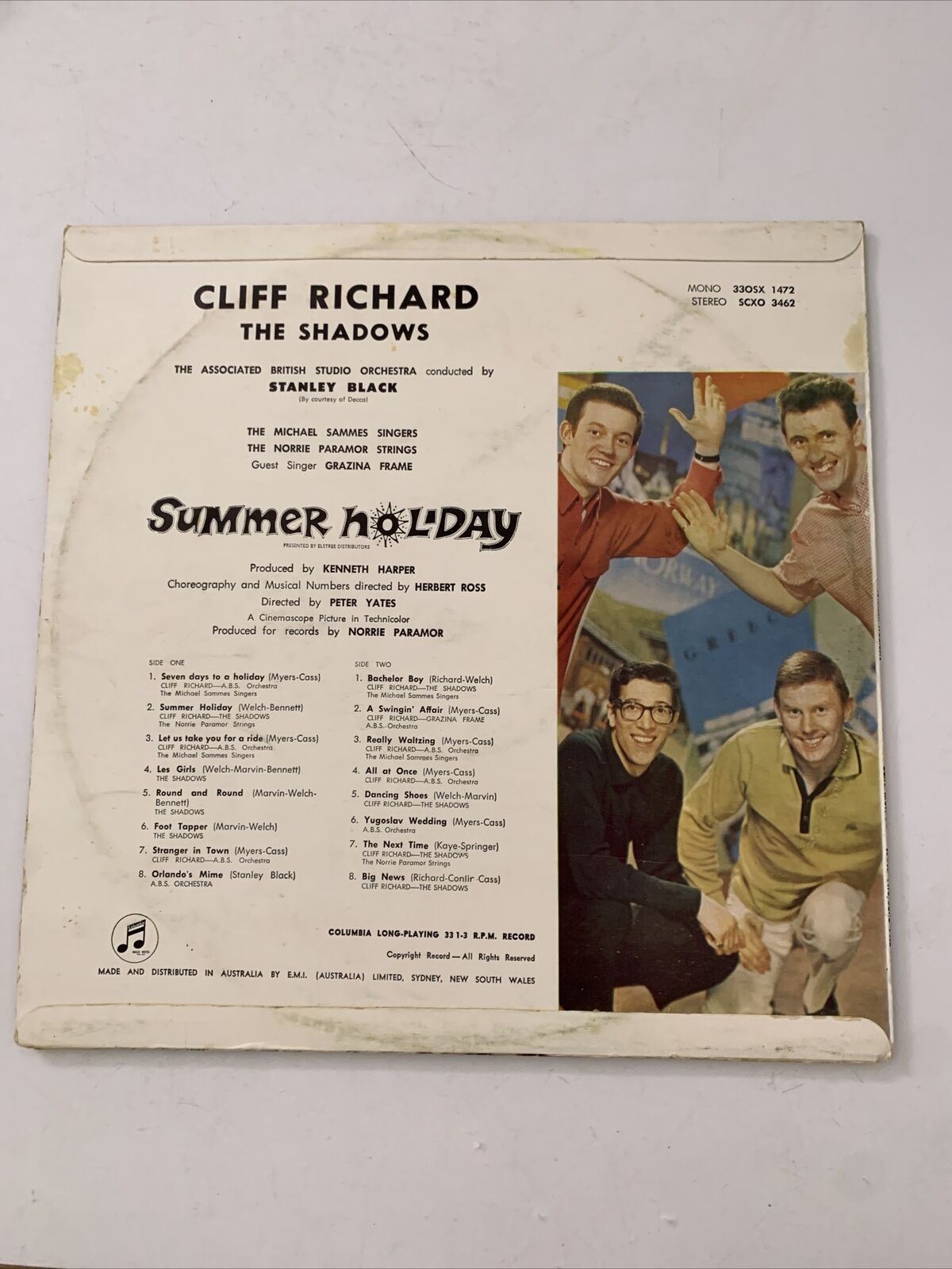 Cliff Richard And The Shadows – Summer Holiday 1963 Vinyl Record Album LP