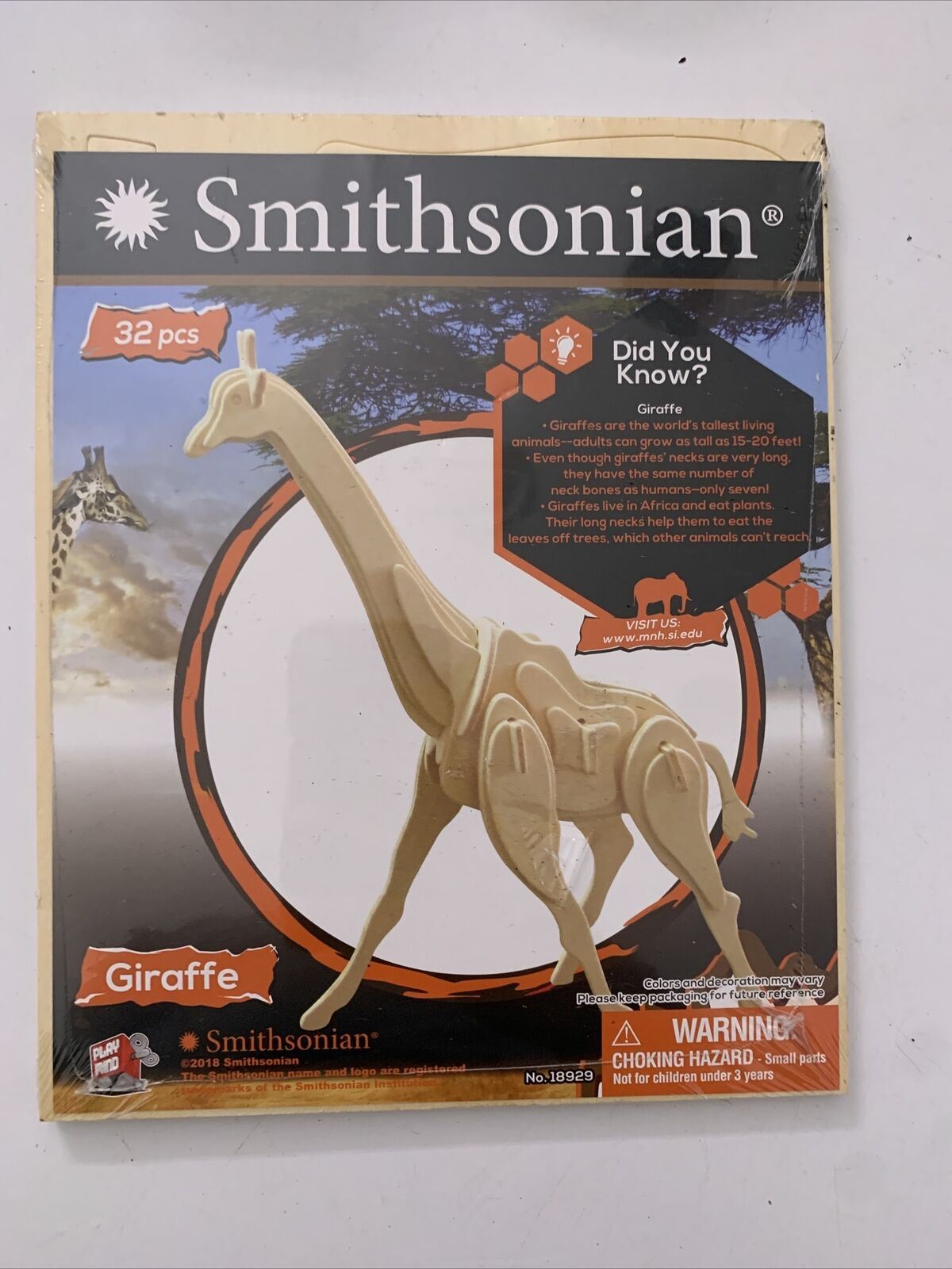 *New Sealed* Smithsonian Giraffe Jigsaw 32 Pieces