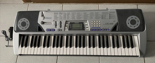 CASIO CTK-496 Musical Keyboard 61 Full Size Keys MIDI 100 Songs + Power Supply