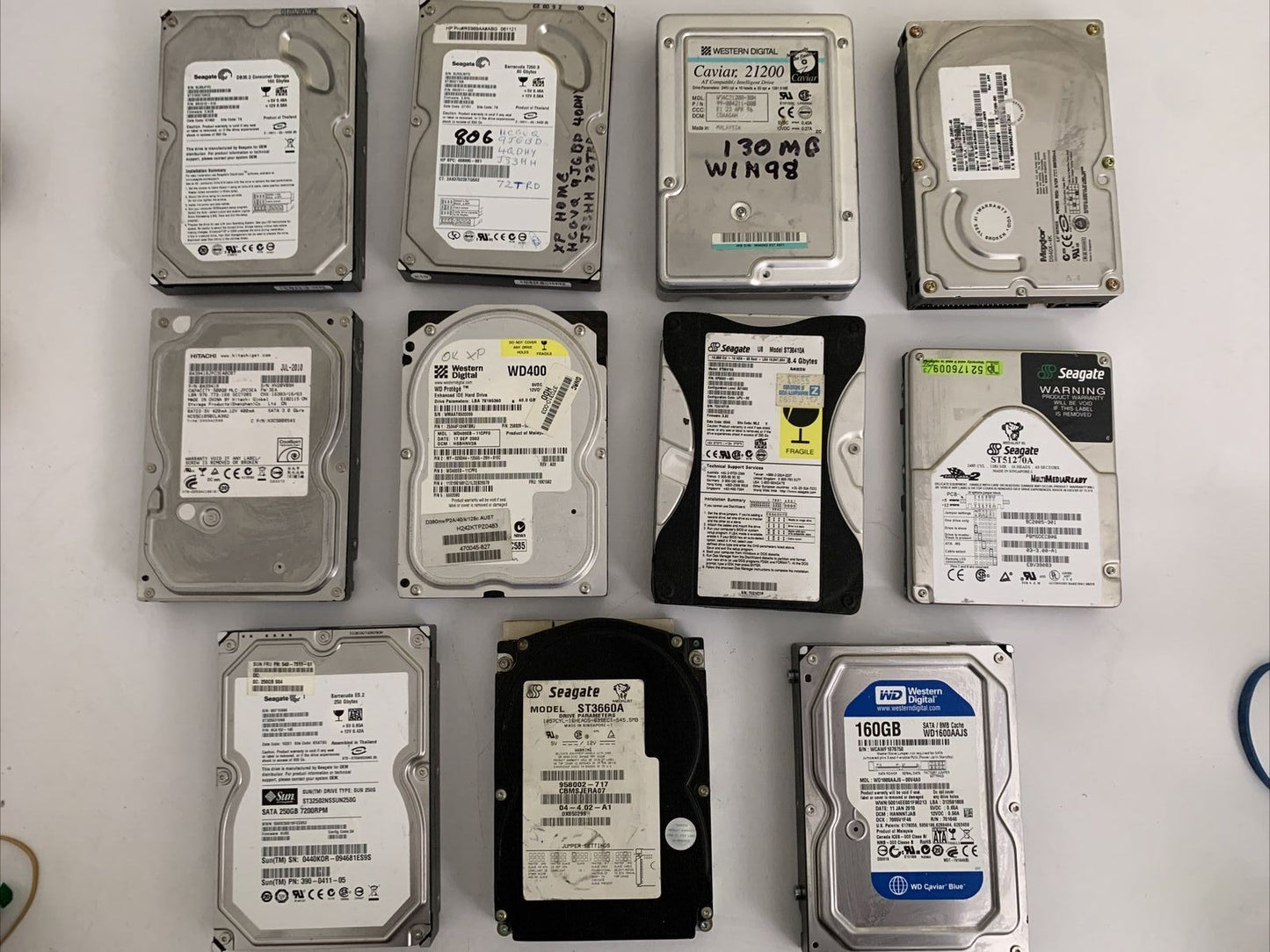 11x HDD IDE SATA Internal Hard Drive Bulk Lot 545MB up to 500GB