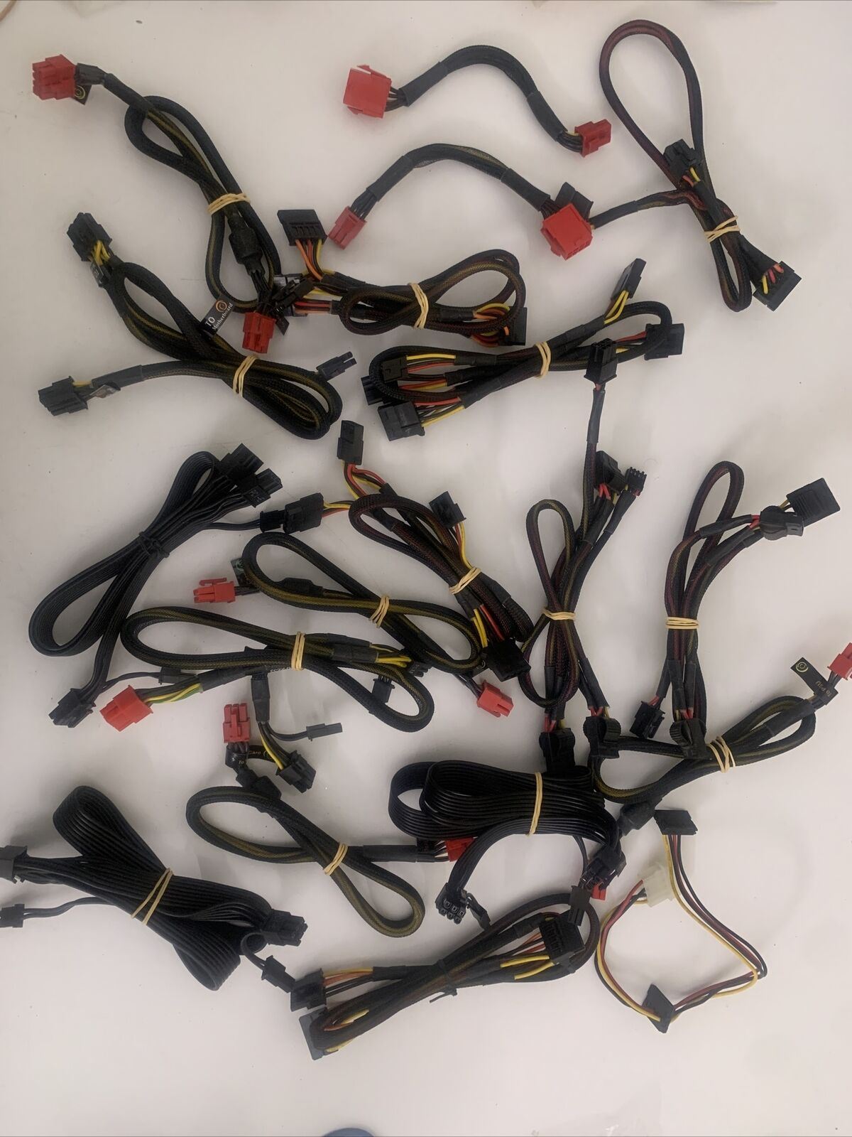 19x Bulk Lot Sets Power Supply Connectors Wires PSU ATX PC 4+4 Floppy 2+2 SATA