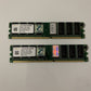 2x PNY DDR 400 1GB DIMM RAM DDCA2430.A8H6M PC3200