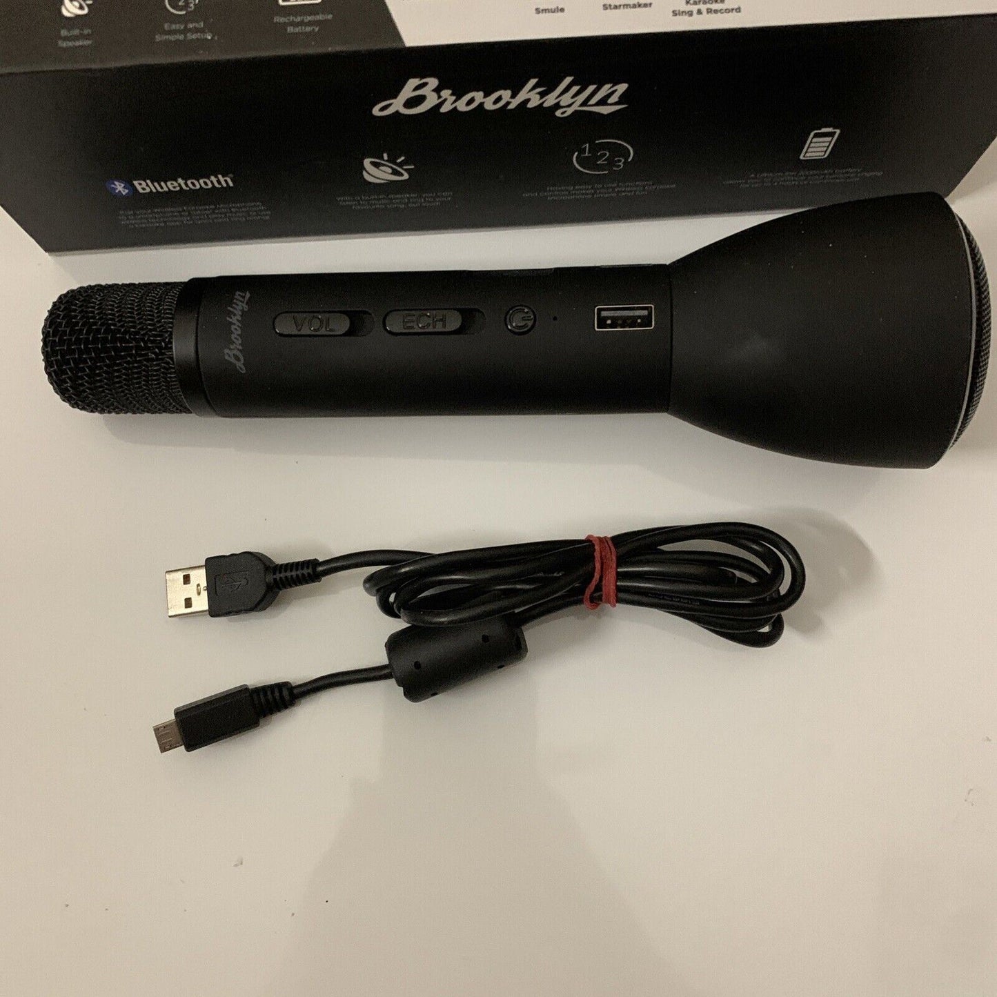 Brooklyn Wireless Karaoke Microphone Bluetooth for iOS Android