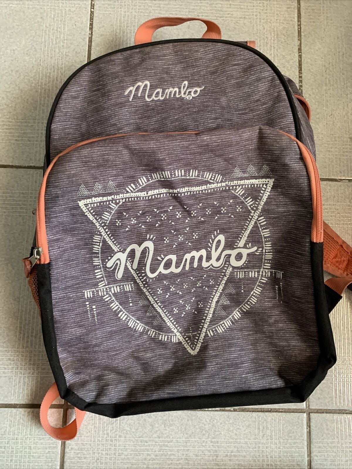 Mambo Backpack Grey Orange H769 16cm x 30 cm x 13.5cm