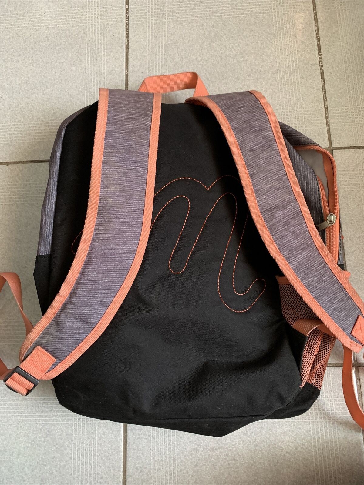 Mambo Backpack Grey Orange H769 16cm x 30 cm x 13.5cm