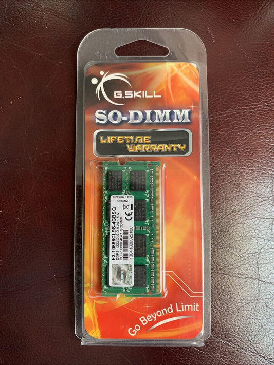 G.SKILL 4GB SO-DIMM RAM Module DDR3-1333  F3-10666CL9S-4GBSQ Memory NEW
