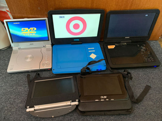 5x LCD Portable Player 7inch to 10inch *For Parts Or Repair