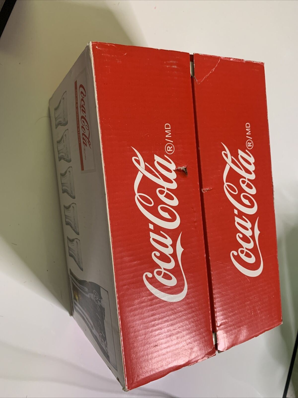 Coca Cola Set of 6 Drinking Glasses Retro Contoured 370ml NEW